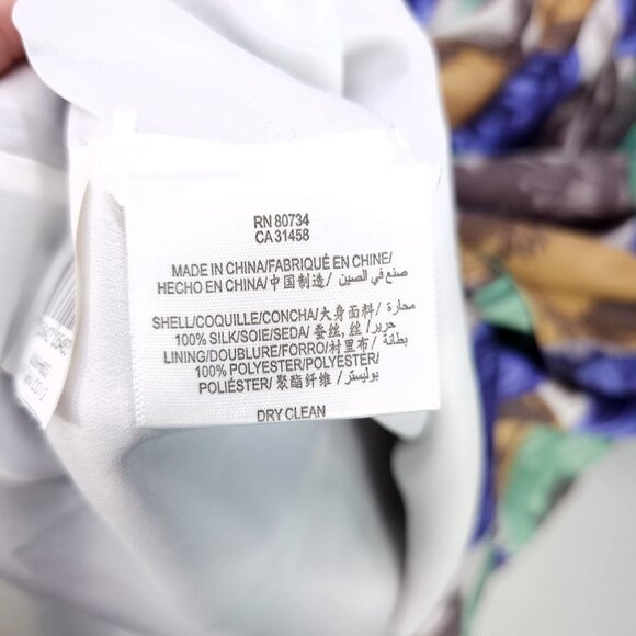 BCBG Maxazria 100% Silk Dress Size2 Short Drape Pleated Floral Elegant - Picture 7 of 13